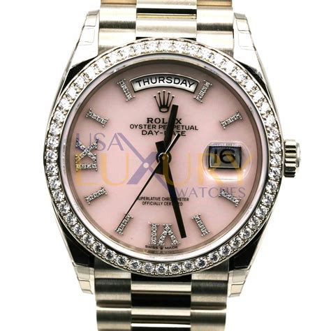 rolex opal watch|Rolex with pink diamonds.